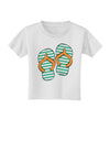 Striped Flip Flops - Teal and Orange Toddler T-Shirt-Toddler T-Shirt-TooLoud-White-2T-Davson Sales