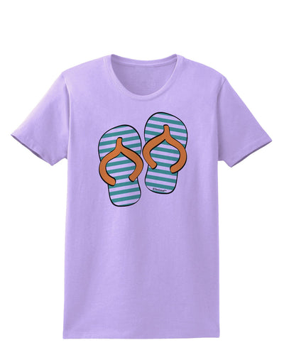 Striped Flip Flops - Teal and Orange Womens T-Shirt-Womens T-Shirt-TooLoud-Lavender-X-Small-Davson Sales