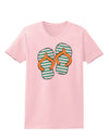 Striped Flip Flops - Teal and Orange Womens T-Shirt-Womens T-Shirt-TooLoud-PalePink-X-Small-Davson Sales