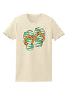 Striped Flip Flops - Teal and Orange Womens T-Shirt-Womens T-Shirt-TooLoud-Natural-X-Small-Davson Sales