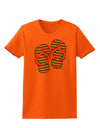 Striped Flip Flops - Teal and Orange Womens T-Shirt-Womens T-Shirt-TooLoud-Orange-X-Small-Davson Sales