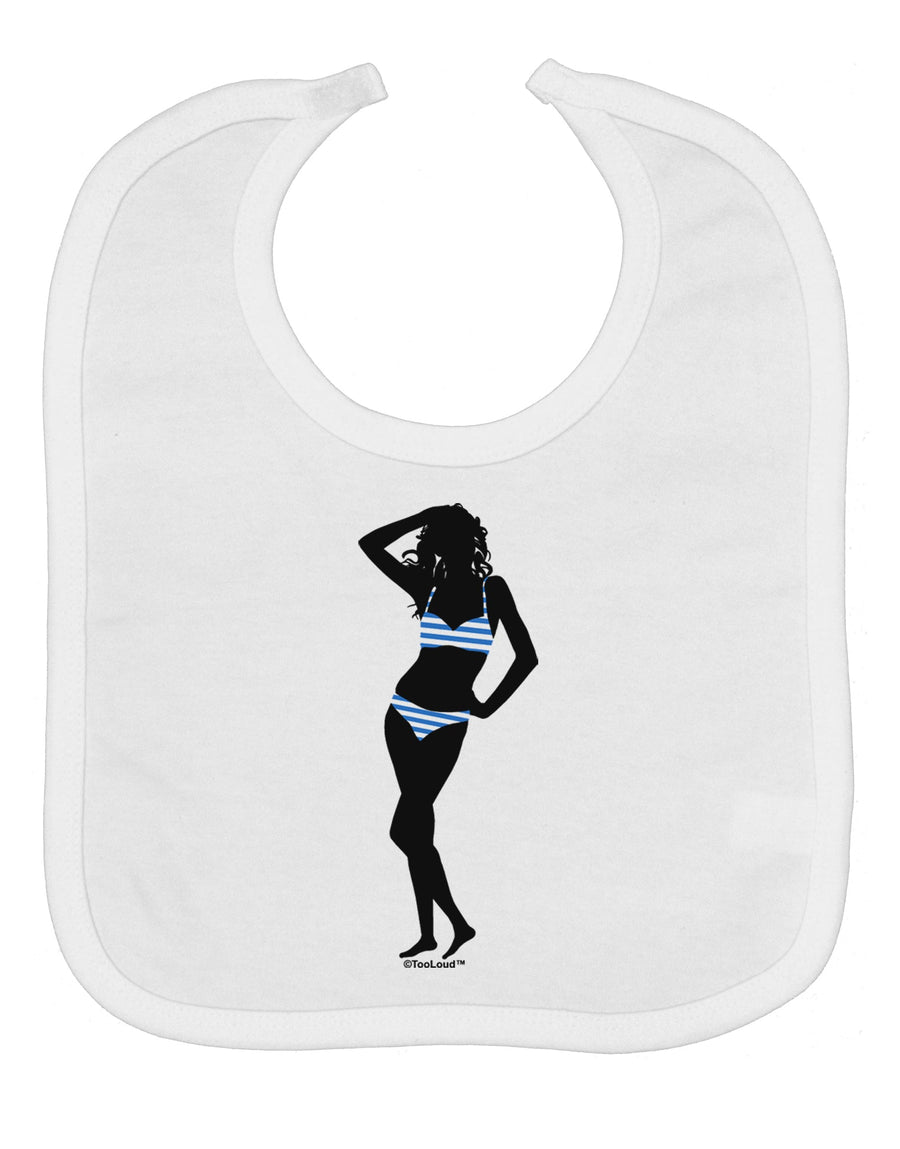 Stripes Bikini Shadow Baby Bib by TooLoud