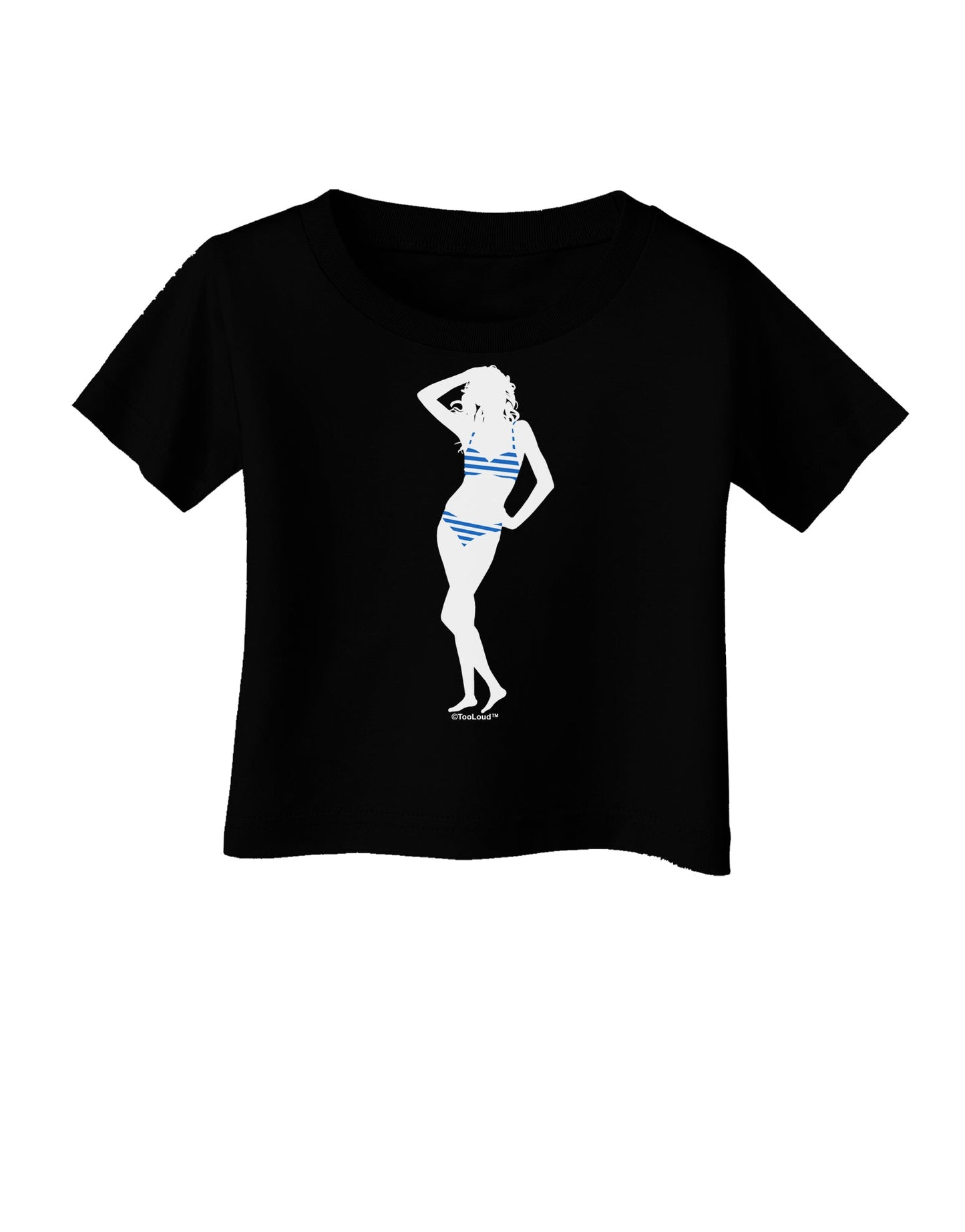 Stripes Bikini Shadow Infant T-Shirt Dark by TooLoud-Infant T-Shirt-TooLoud-Black-06-Months-Davson Sales