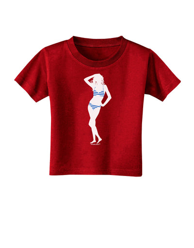 Stripes Bikini Shadow Toddler T-Shirt Dark by TooLoud-Toddler T-Shirt-TooLoud-Red-2T-Davson Sales