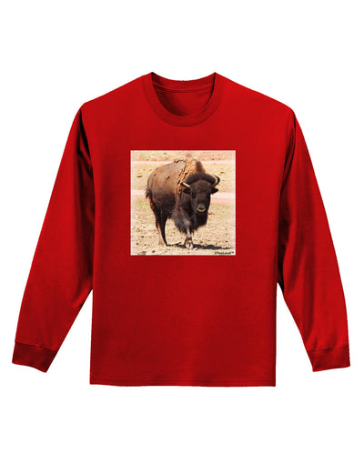 Strong Bison Adult Long Sleeve Dark T-Shirt-TooLoud-Red-Small-Davson Sales