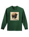 Strong Bison Adult Long Sleeve Dark T-Shirt-TooLoud-Dark-Green-Small-Davson Sales