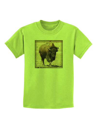 Strong Bison Childrens T-Shirt-Childrens T-Shirt-TooLoud-Lime-Green-X-Small-Davson Sales