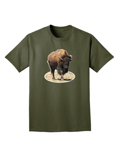 Strong Bison Cutout Adult Dark T-Shirt-Mens T-Shirt-TooLoud-Military-Green-Small-Davson Sales