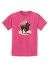 Strong Bison Cutout Childrens Dark T-Shirt-Childrens T-Shirt-TooLoud-Sangria-X-Small-Davson Sales