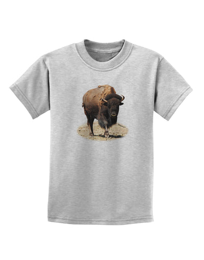 Strong Bison Cutout Childrens T-Shirt-Childrens T-Shirt-TooLoud-AshGray-X-Small-Davson Sales