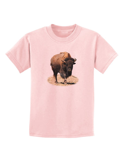 Strong Bison Cutout Childrens T-Shirt-Childrens T-Shirt-TooLoud-PalePink-X-Small-Davson Sales