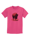 Strong Bison Cutout Childrens T-Shirt-Childrens T-Shirt-TooLoud-Sangria-X-Small-Davson Sales