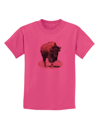 Strong Bison Cutout Childrens T-Shirt-Childrens T-Shirt-TooLoud-Sangria-X-Small-Davson Sales