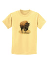 Strong Bison Cutout Childrens T-Shirt-Childrens T-Shirt-TooLoud-Daffodil-Yellow-X-Small-Davson Sales