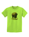 Strong Bison Cutout Childrens T-Shirt-Childrens T-Shirt-TooLoud-Lime-Green-X-Small-Davson Sales