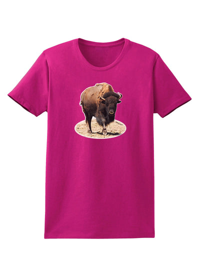 Strong Bison Cutout Womens Dark T-Shirt-TooLoud-Hot-Pink-Small-Davson Sales