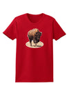 Strong Bison Cutout Womens Dark T-Shirt-TooLoud-Red-X-Small-Davson Sales