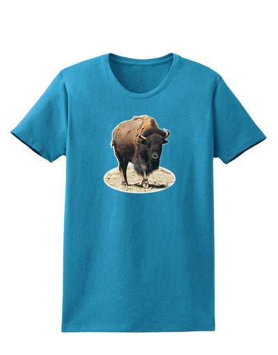 Strong Bison Cutout Womens Dark T-Shirt-TooLoud-Turquoise-X-Small-Davson Sales