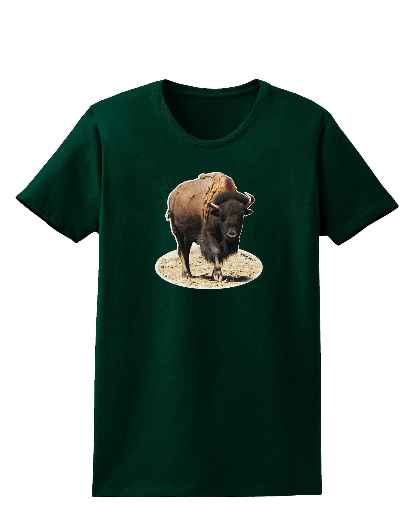 Strong Bison Cutout Womens Dark T-Shirt-TooLoud-Forest-Green-Small-Davson Sales