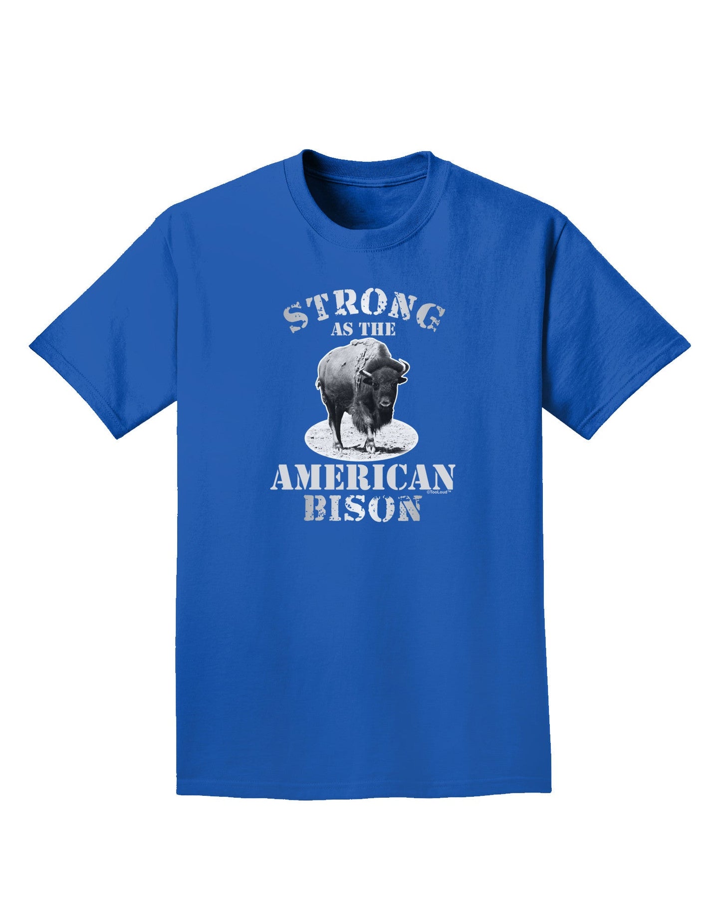 Strong Bison Text Adult Dark T-Shirt-Mens T-Shirt-TooLoud-Royal-Blue-Small-Davson Sales