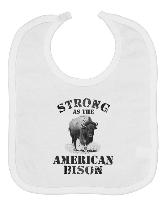 Strong Bison Text Baby Bib