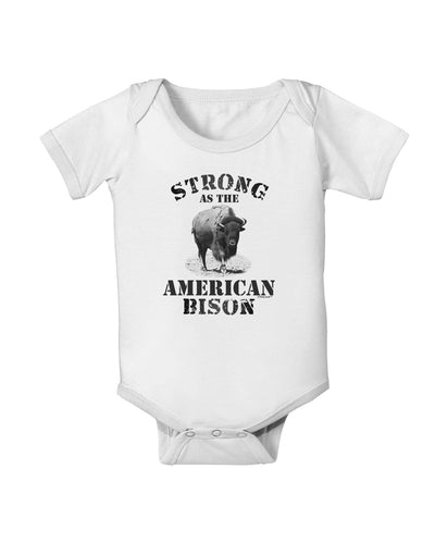 Strong Bison Text Baby Romper Bodysuit-Baby Romper-TooLoud-White-06-Months-Davson Sales