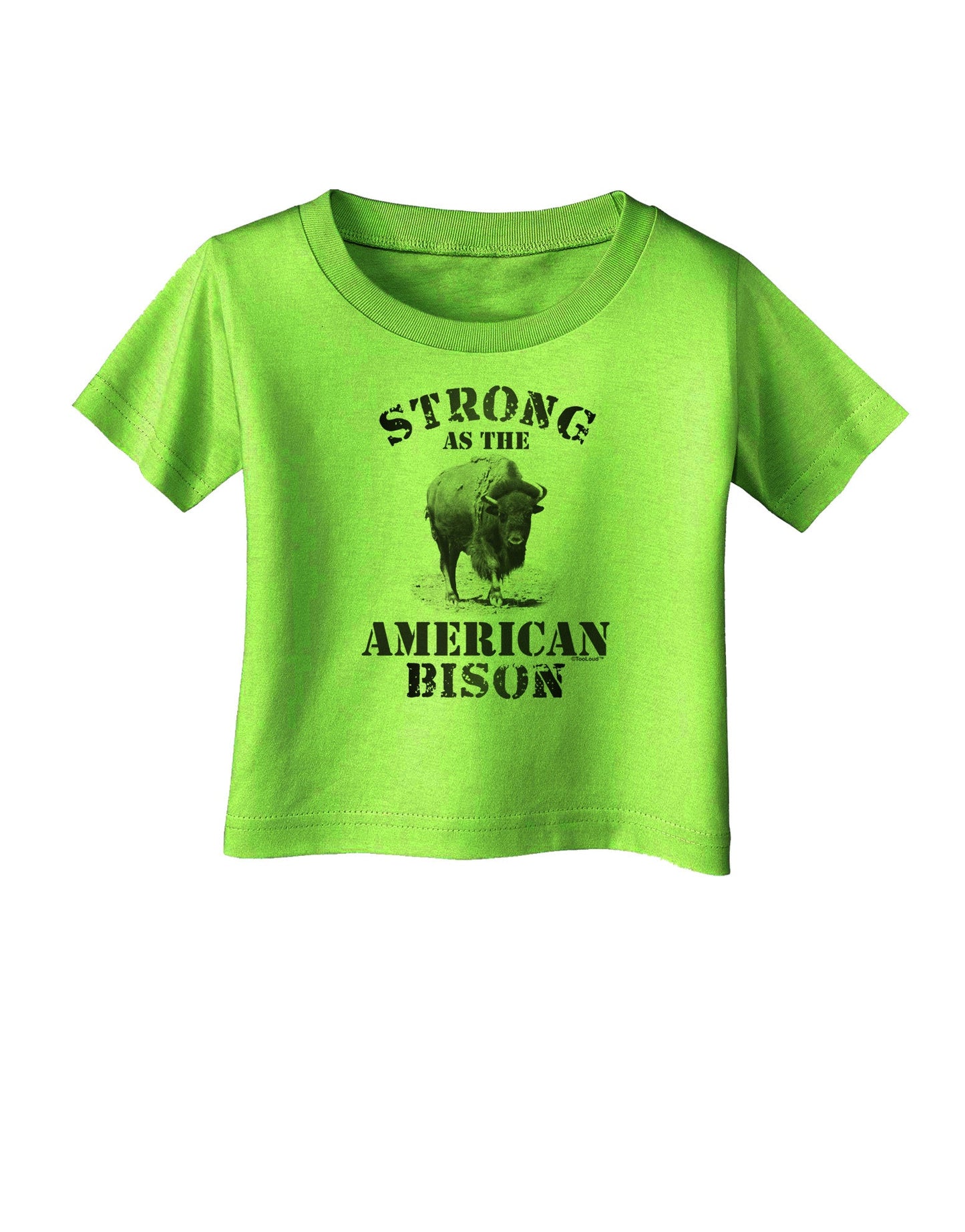 Strong Bison Text Infant T-Shirt-Infant T-Shirt-TooLoud-Lime-Green-06-Months-Davson Sales
