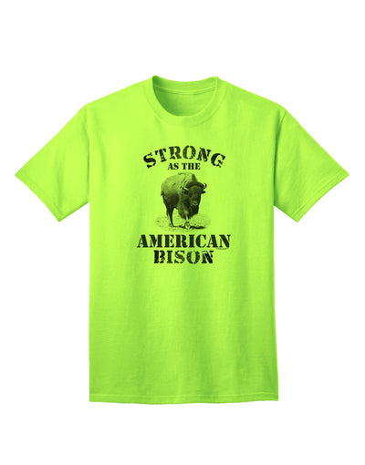 Strong Bison Text - Premium Adult T-Shirt Collection-Mens T-shirts-TooLoud-Neon-Green-Small-Davson Sales