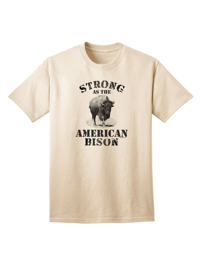 Strong Bison Text - Premium Adult T-Shirt Collection-Mens T-shirts-TooLoud-Natural-Small-Davson Sales