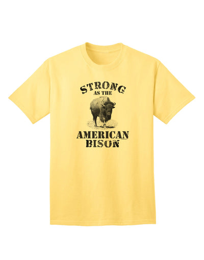 Strong Bison Text - Premium Adult T-Shirt Collection-Mens T-shirts-TooLoud-Yellow-Small-Davson Sales