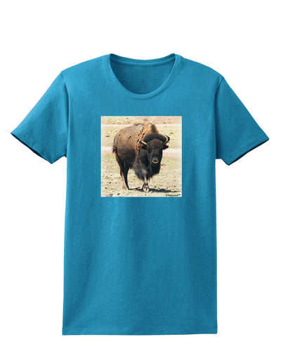 Strong Bison Womens Dark T-Shirt-TooLoud-Turquoise-X-Small-Davson Sales