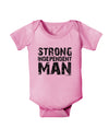 Strong Independent Man Baby Romper Bodysuit-Baby Romper-TooLoud-Pink-06-Months-Davson Sales