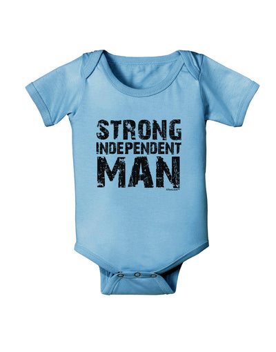 Strong Independent Man Baby Romper Bodysuit-Baby Romper-TooLoud-LightBlue-06-Months-Davson Sales