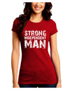 Strong Independent Man Juniors Petite Crew Dark T-Shirt-T-Shirts Juniors Tops-TooLoud-Red-Juniors Fitted Small-Davson Sales