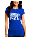 Strong Independent Man Juniors Petite Crew Dark T-Shirt-T-Shirts Juniors Tops-TooLoud-Royal-Blue-Juniors Fitted Small-Davson Sales