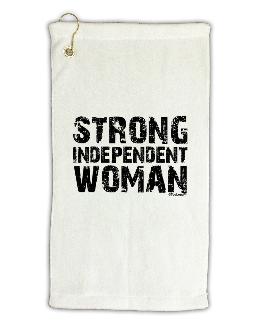 Strong Independent Woman Micro Terry Gromet Golf Towel 11&#x22;x19-Golf Towel-TooLoud-White-Davson Sales