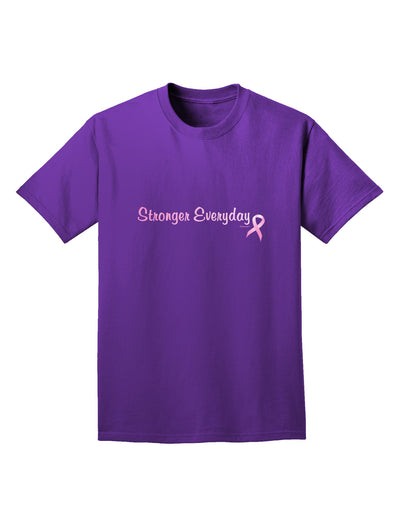 Stronger Everyday Breast Cancer Awareness Ribbon Adult Dark T-Shirt-Mens T-Shirt-TooLoud-Purple-Small-Davson Sales