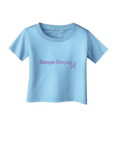 Stronger Everyday Breast Cancer Awareness Ribbon Infant T-Shirt-Infant T-Shirt-TooLoud-Aquatic-Blue-06-Months-Davson Sales