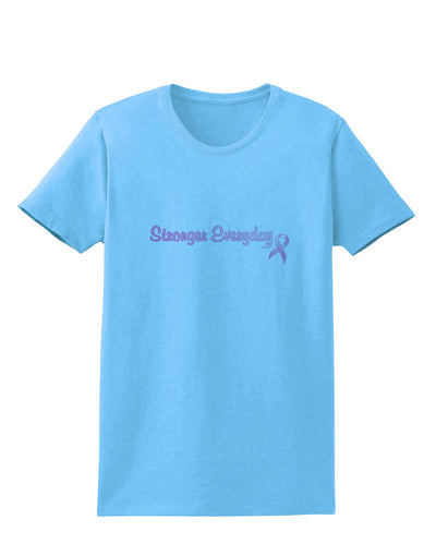 Stronger Everyday Breast Cancer Awareness Ribbon Womens T-Shirt-Womens T-Shirt-TooLoud-Aquatic-Blue-X-Small-Davson Sales