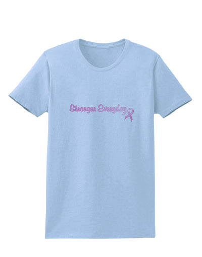 Stronger Everyday Breast Cancer Awareness Ribbon Womens T-Shirt-Womens T-Shirt-TooLoud-Light-Blue-X-Small-Davson Sales