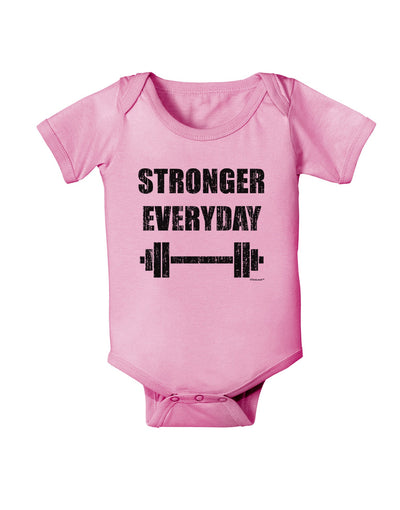 Stronger Everyday Gym Workout Baby Romper Bodysuit-Baby Romper-TooLoud-Light-Pink-06-Months-Davson Sales