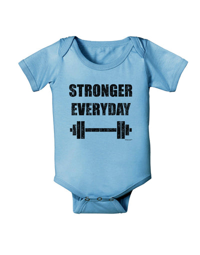 Stronger Everyday Gym Workout Baby Romper Bodysuit-Baby Romper-TooLoud-Light-Blue-06-Months-Davson Sales