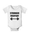 Stronger Everyday Gym Workout Baby Romper Bodysuit-Baby Romper-TooLoud-White-06-Months-Davson Sales