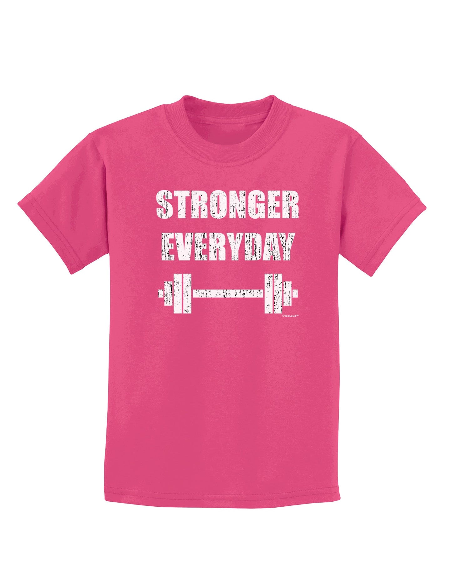 Stronger Everyday Gym Workout Childrens Dark T-Shirt-Childrens T-Shirt-TooLoud-Sangria-X-Small-Davson Sales
