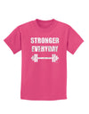 Stronger Everyday Gym Workout Childrens Dark T-Shirt-Childrens T-Shirt-TooLoud-Sangria-X-Small-Davson Sales