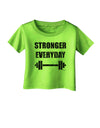 Stronger Everyday Gym Workout Infant T-Shirt-Infant T-Shirt-TooLoud-Lime-Green-06-Months-Davson Sales