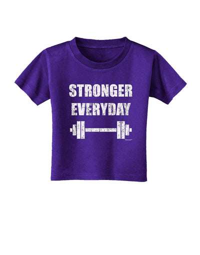 Stronger Everyday Gym Workout Toddler T-Shirt Dark-Toddler T-Shirt-TooLoud-Purple-2T-Davson Sales