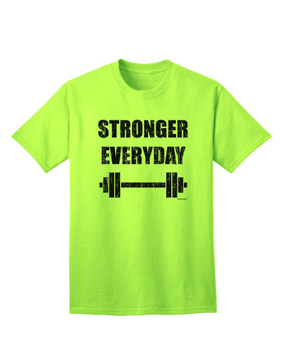 Stronger Everyday: Premium Gym Workout T-Shirt for Adults-Mens T-shirts-TooLoud-Neon-Green-Small-Davson Sales