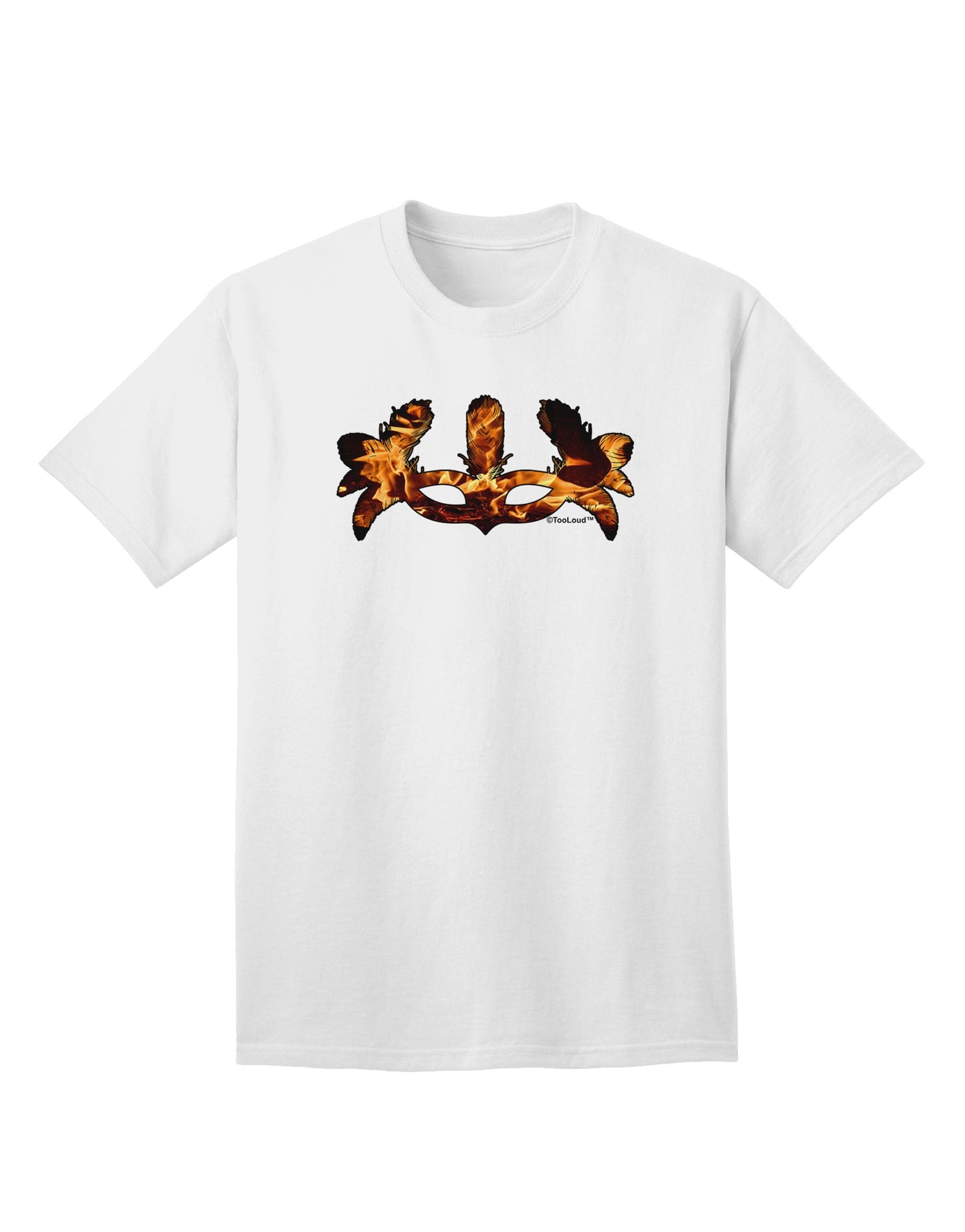 Stunning Fire Masquerade Mask Adult T-Shirt - A Must-Have for Fashion Enthusiasts-Mens T-shirts-TooLoud-White-Small-Davson Sales
