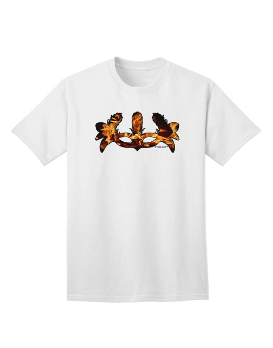 Stunning Fire Masquerade Mask Adult T-Shirt - A Must-Have for Fashion Enthusiasts-Mens T-shirts-TooLoud-White-Small-Davson Sales